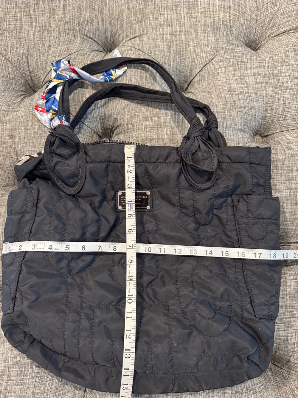 Marc Jacobs Bag Large Standard Supply Logo Stitched Black Weekender Travel Tote - Picture 17 of 17